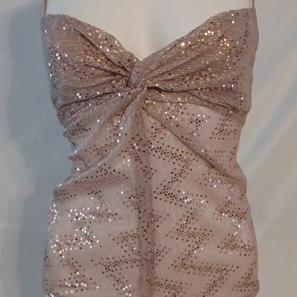 Miss Selfridge Sequin Embellished Spaghetti Strap Top New - Picture 2 of 7